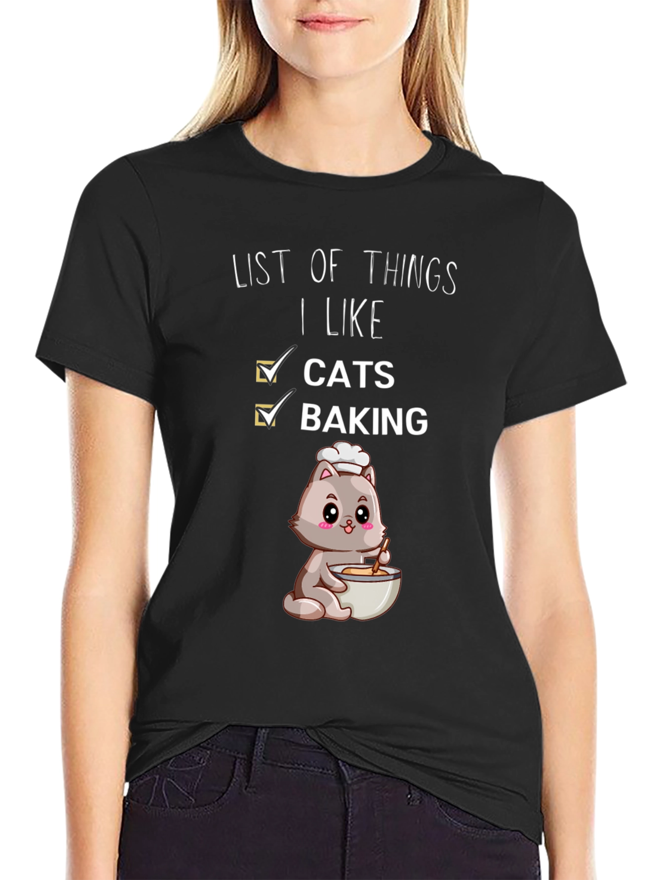 Cats and Baking T-Shirt - Cute Cartoon Cat Baker Tee