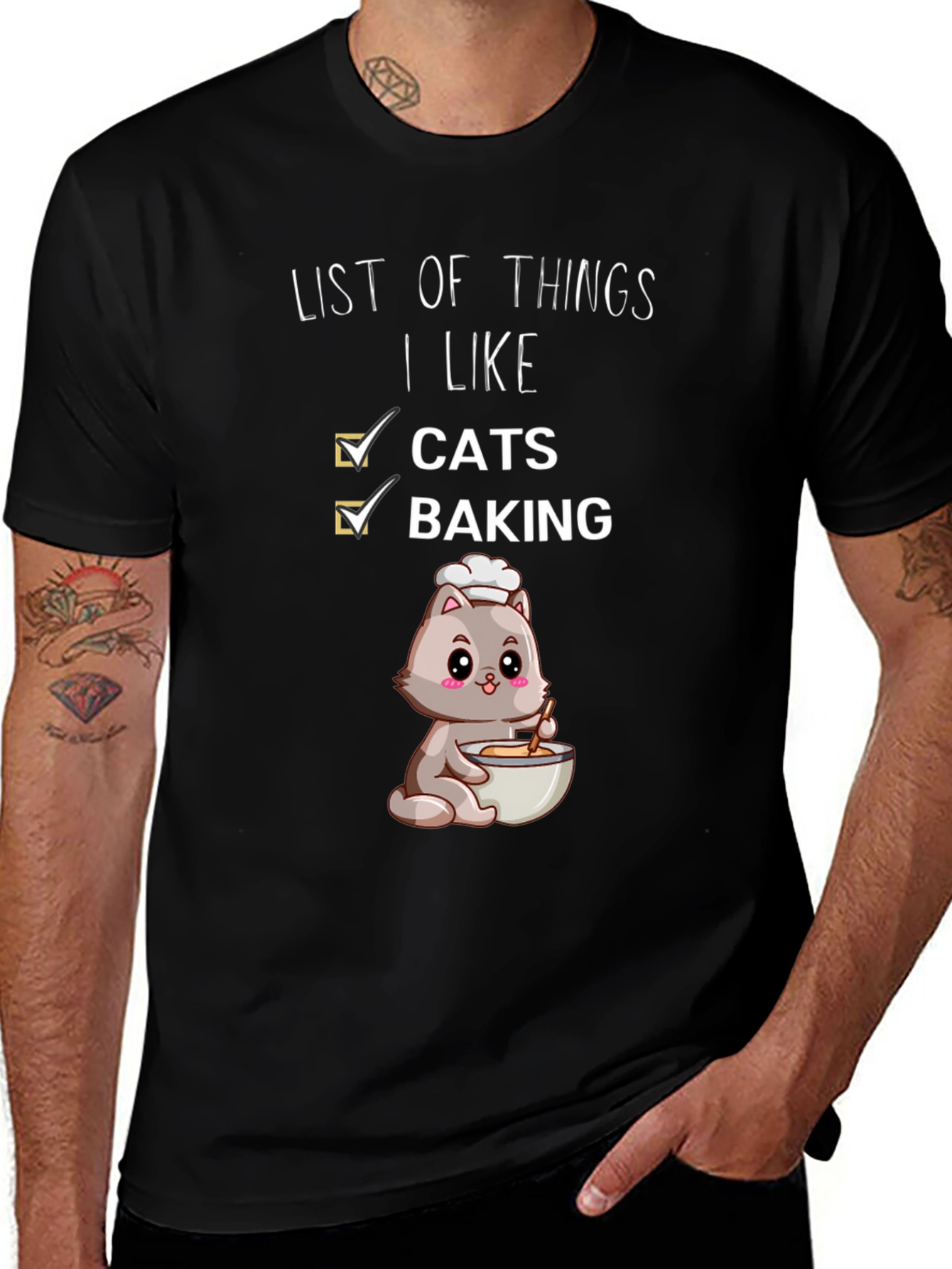 Cats and Baking T-Shirt - Cute Cartoon Cat Baker Tee
