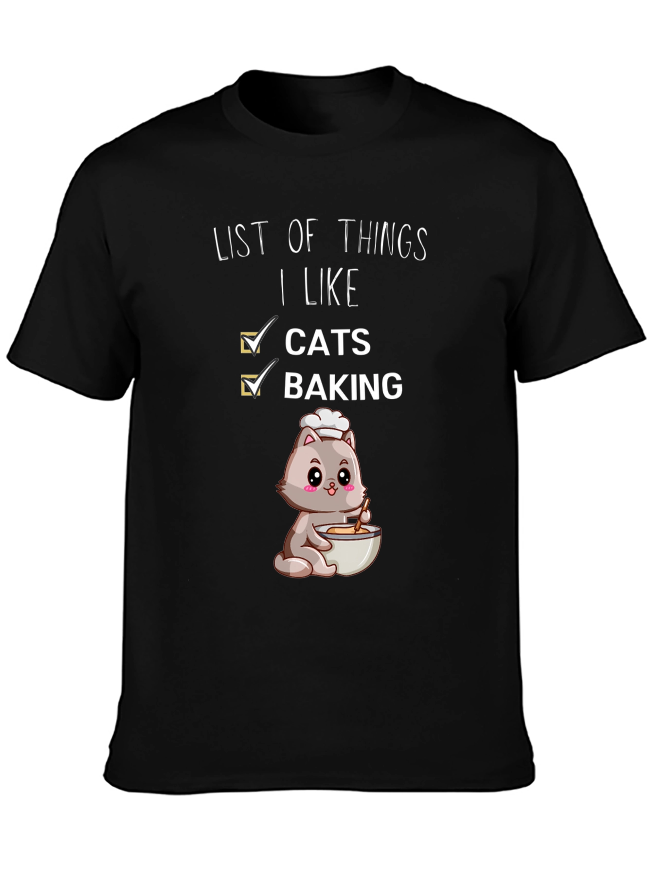 Cats and Baking T-Shirt - Cute Cartoon Cat Baker Tee