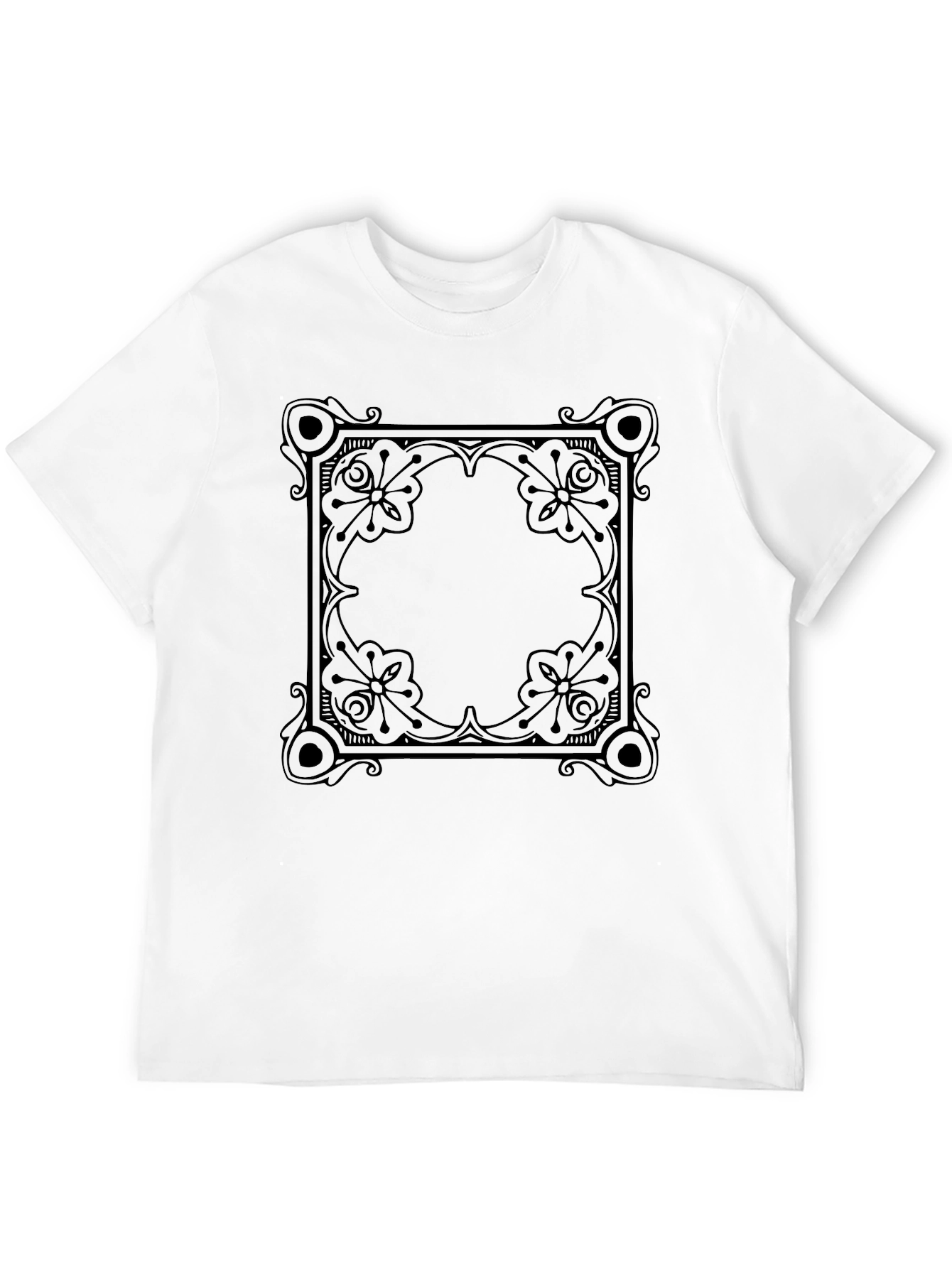 Floral Ornament Black Tee