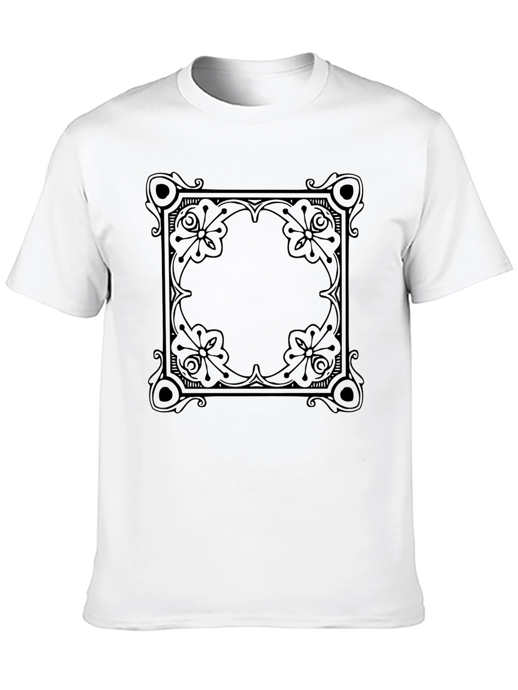 Floral Ornament Black Tee