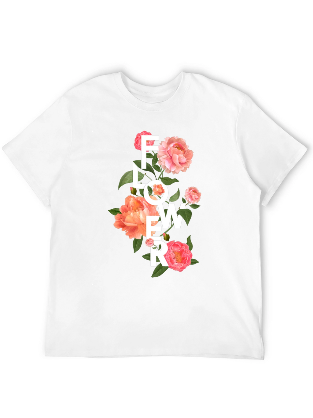 Floral Design Black T-Shirt
