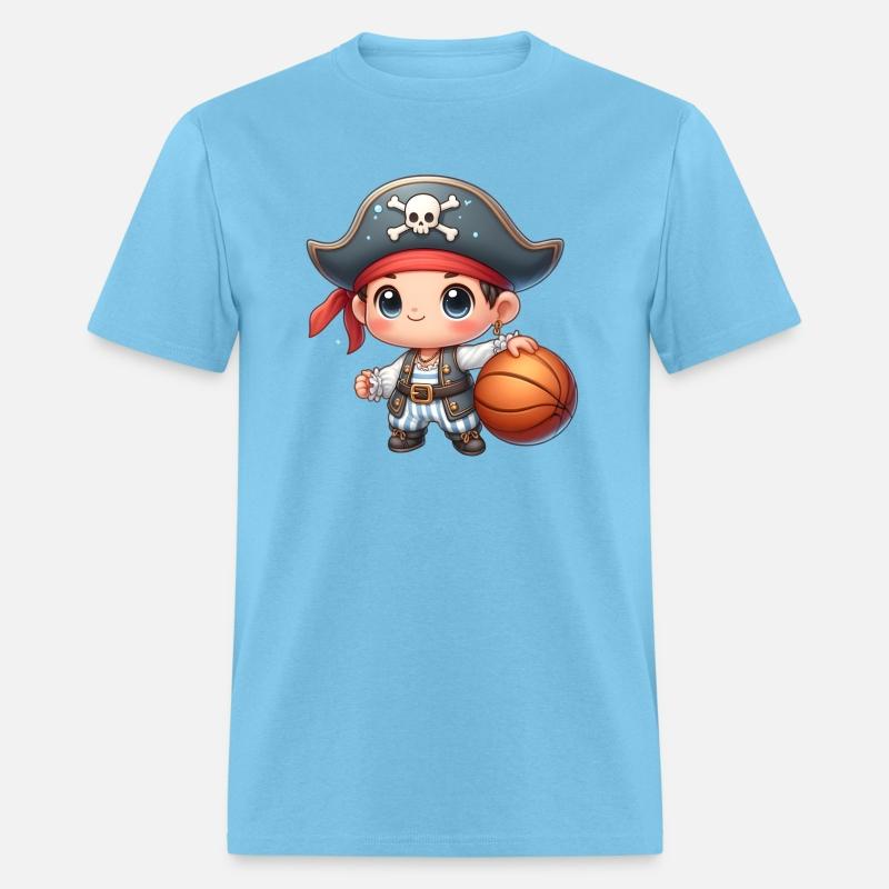 cute baby pirate playing basketball