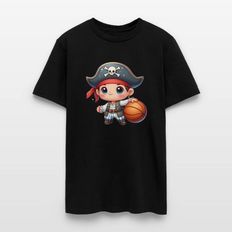 cute baby pirate playing basketball