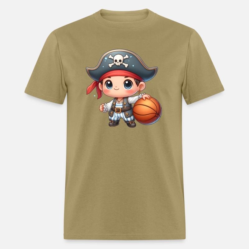 cute baby pirate playing basketball