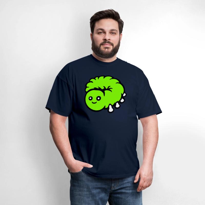 Cute caterpillar small friendly larva worm happy