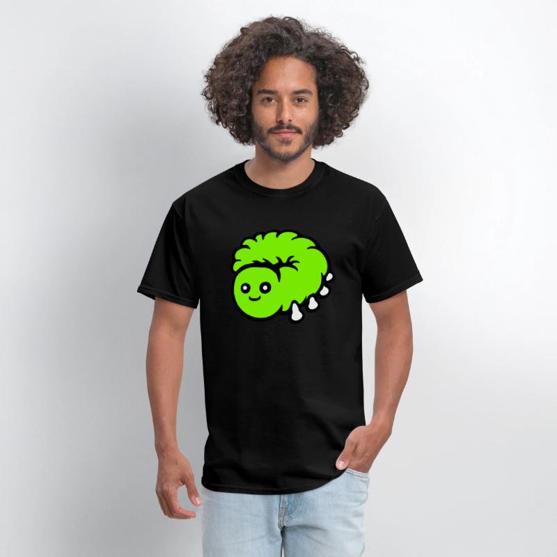 Cute caterpillar small friendly larva worm happy