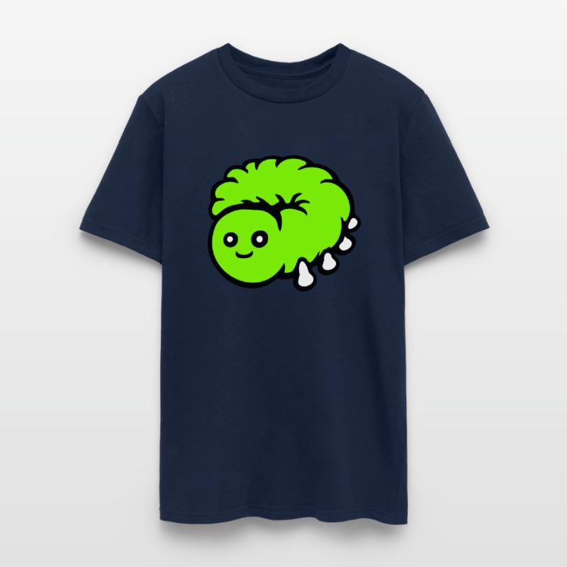 Cute caterpillar small friendly larva worm happy