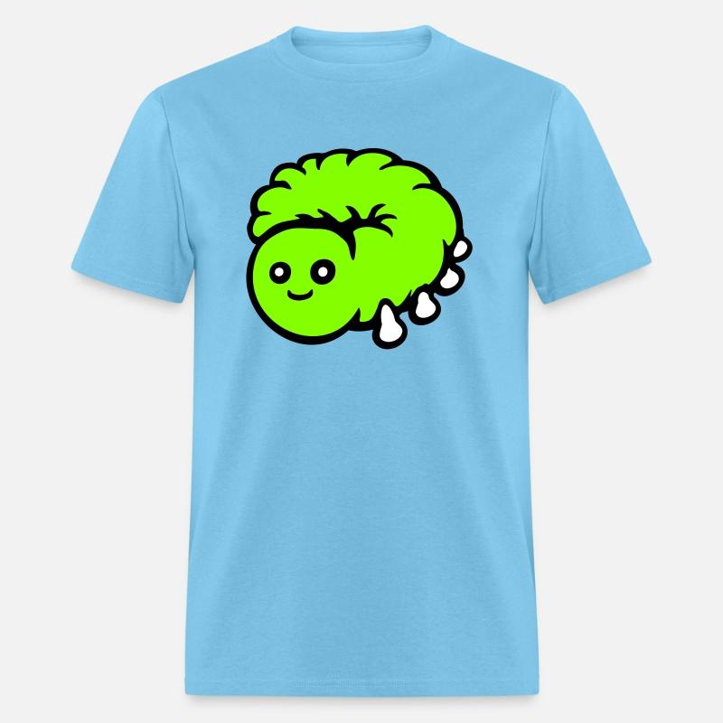 Cute caterpillar small friendly larva worm happy