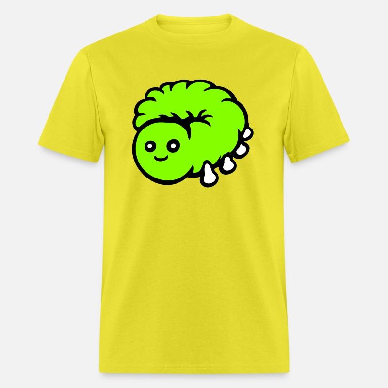 Cute caterpillar small friendly larva worm happy