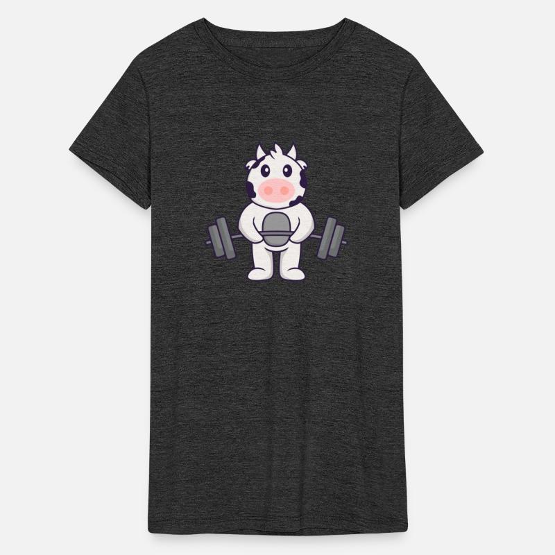 Cute Cow Lifts The Barbell