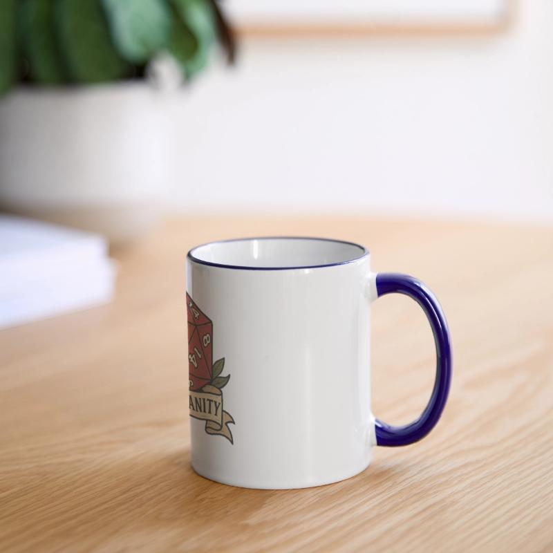 Cute D20 Gaming Die with Floral Banner