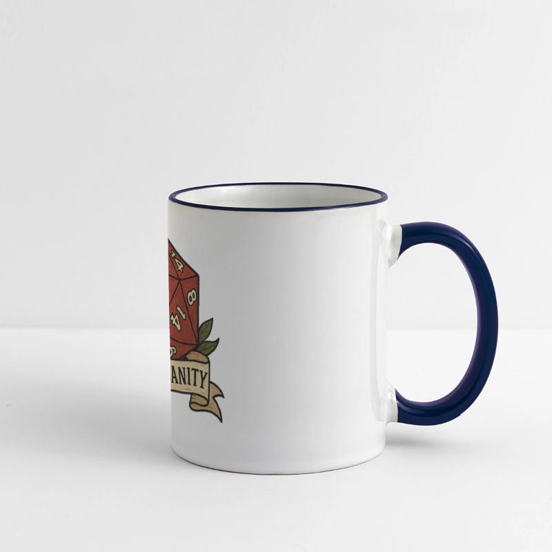 Cute D20 Gaming Die with Floral Banner