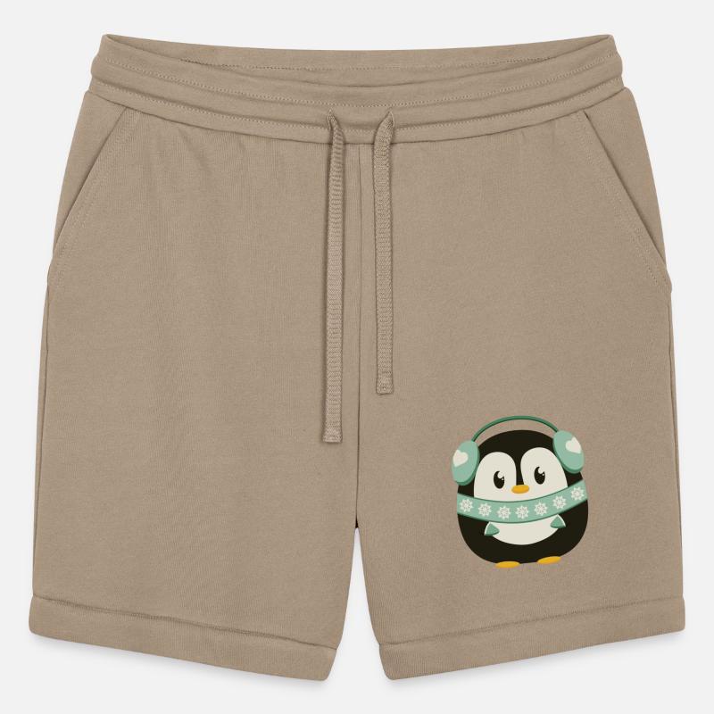 Cute penguin with ear warmers in winter mode