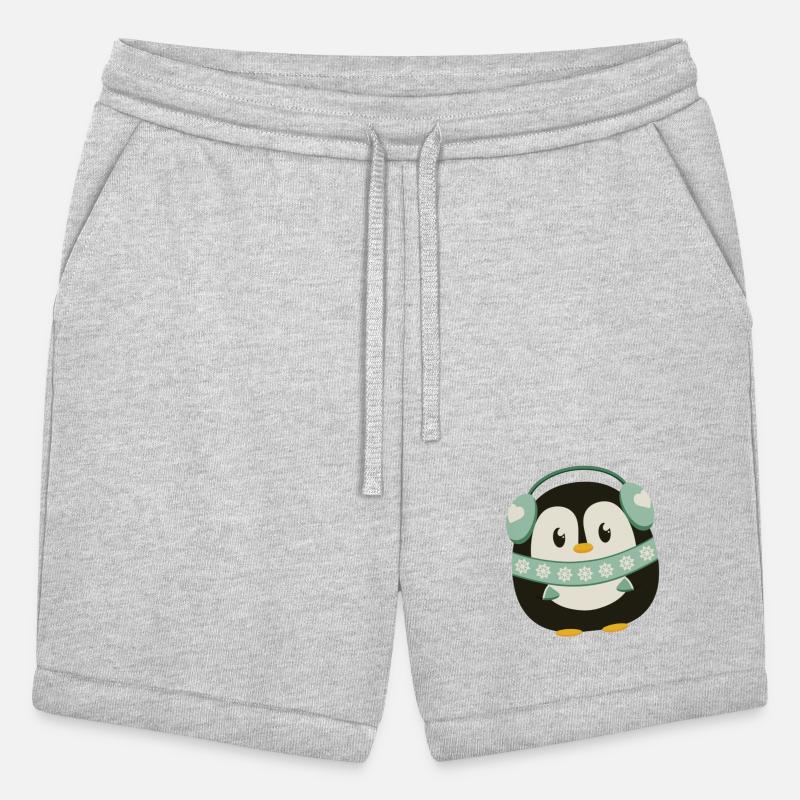 Cute penguin with ear warmers in winter mode