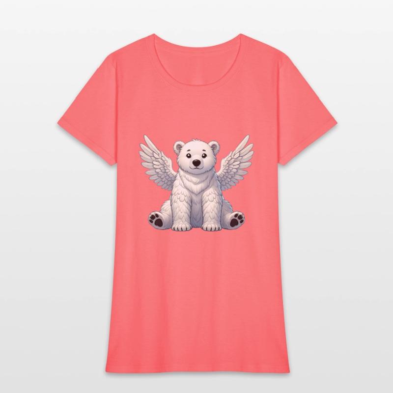 Cute Polar Bear Angel Cartoon Animal Illustration