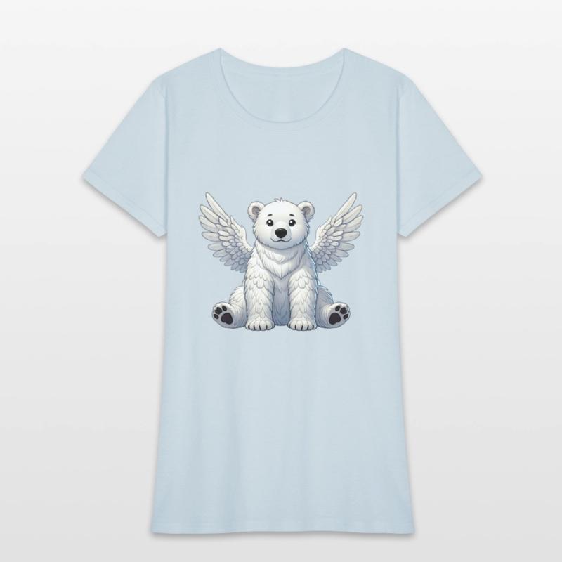 Cute Polar Bear Angel Cartoon Animal Illustration