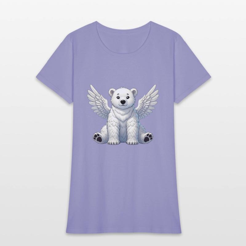 Cute Polar Bear Angel Cartoon Animal Illustration