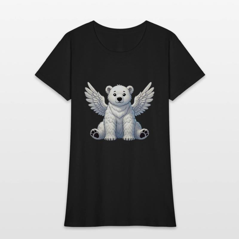 Cute Polar Bear Angel Cartoon Animal Illustration