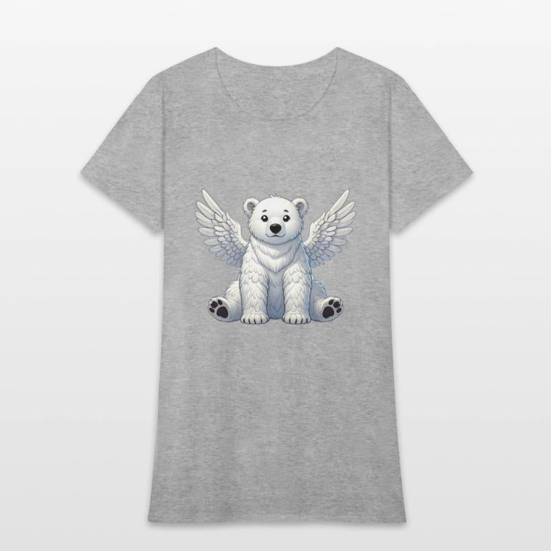 Cute Polar Bear Angel Cartoon Animal Illustration