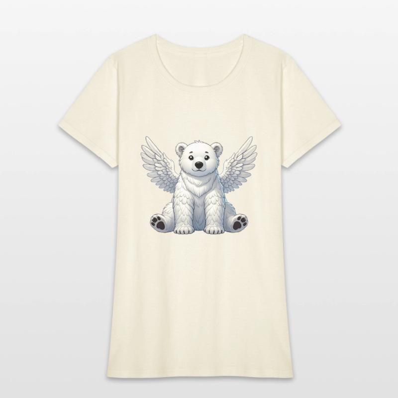 Cute Polar Bear Angel Cartoon Animal Illustration