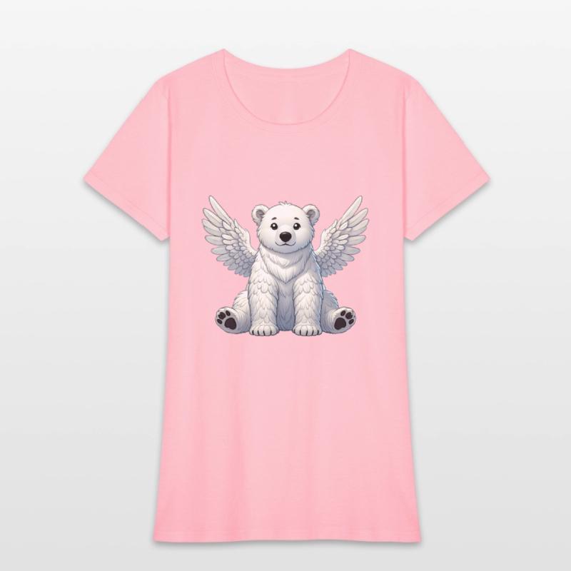 Cute Polar Bear Angel Cartoon Animal Illustration