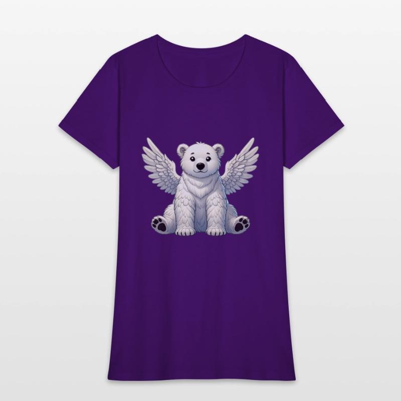Cute Polar Bear Angel Cartoon Animal Illustration