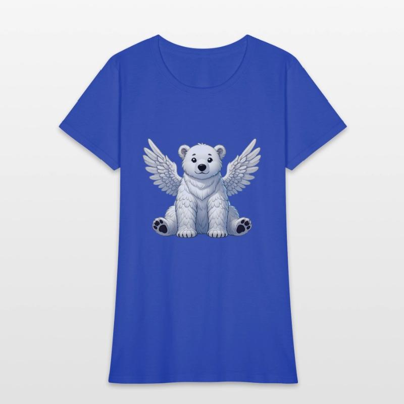 Cute Polar Bear Angel Cartoon Animal Illustration
