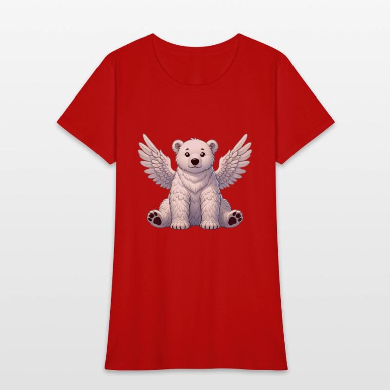 Cute Polar Bear Angel Cartoon Animal Illustration
