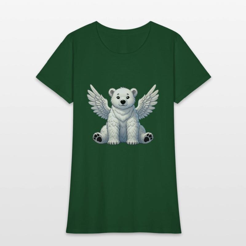Cute Polar Bear Angel Cartoon Animal Illustration