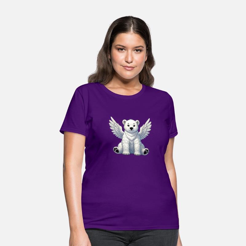 Cute Polar Bear Angel Cartoon Animal Illustration