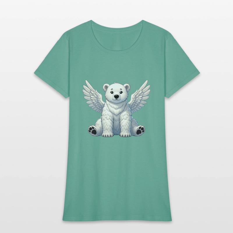 Cute Polar Bear Angel Cartoon Animal Illustration