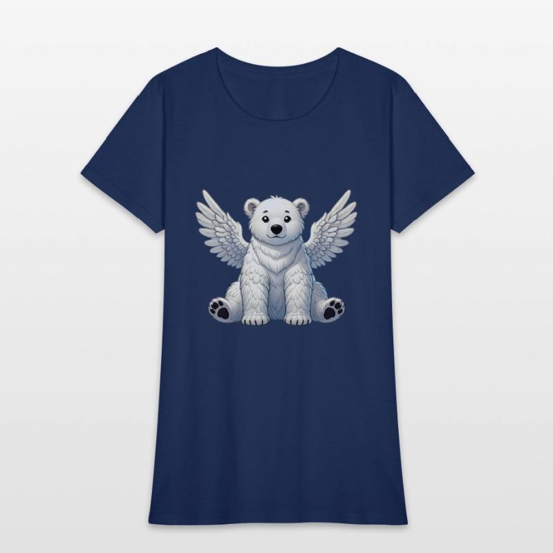 Cute Polar Bear Angel Cartoon Animal Illustration