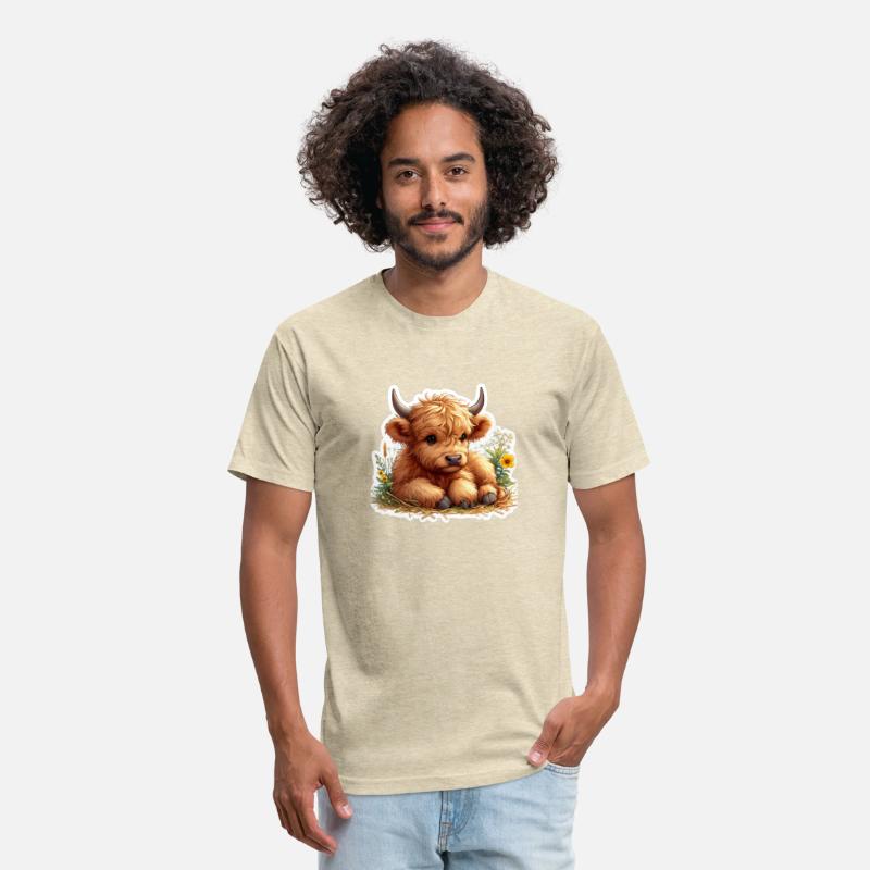 Cute Scottish Highland Cow Calf Scotland Nature