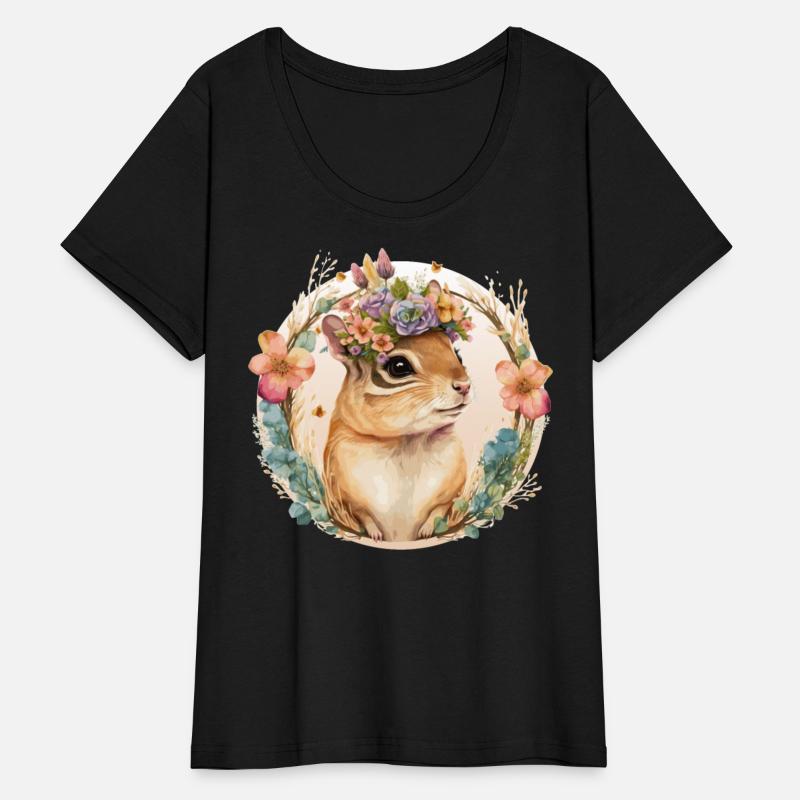 Cute Watercolor Chipmunk Flower Crown Floral Roden
