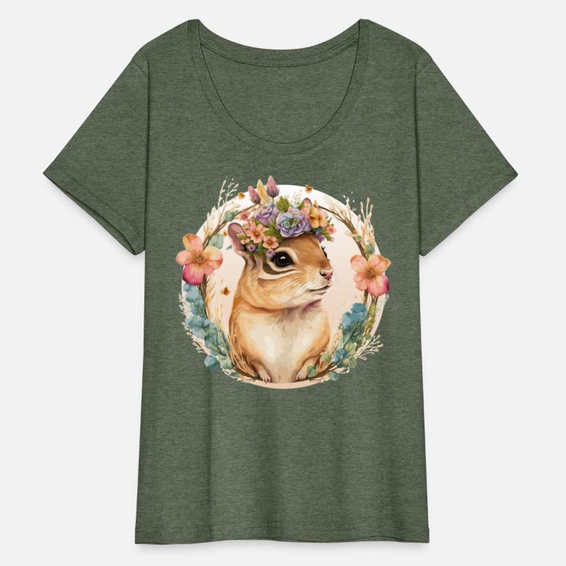 Cute Watercolor Chipmunk Flower Crown Floral Roden