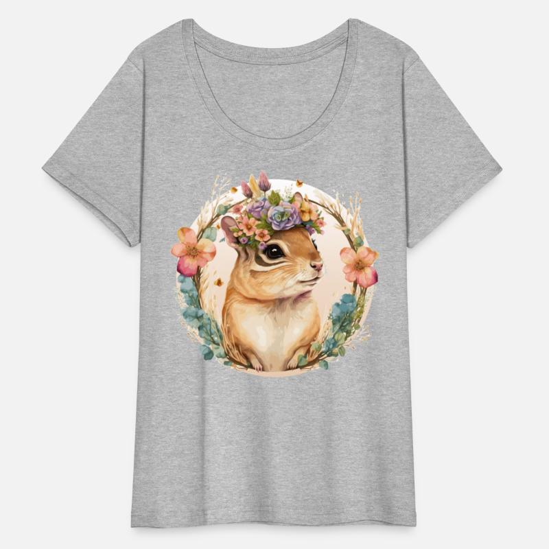 Cute Watercolor Chipmunk Flower Crown Floral Roden