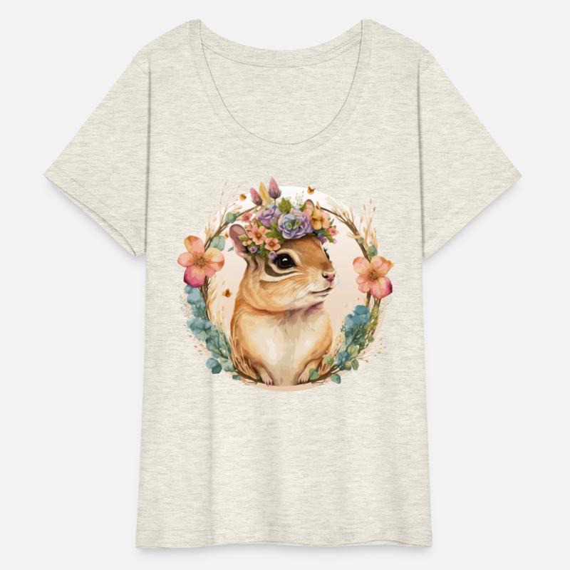 Cute Watercolor Chipmunk Flower Crown Floral Roden