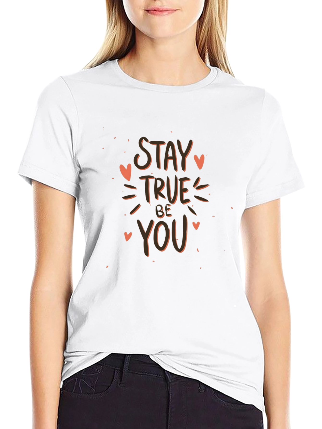 Stay True Be You Black Graphic Tee