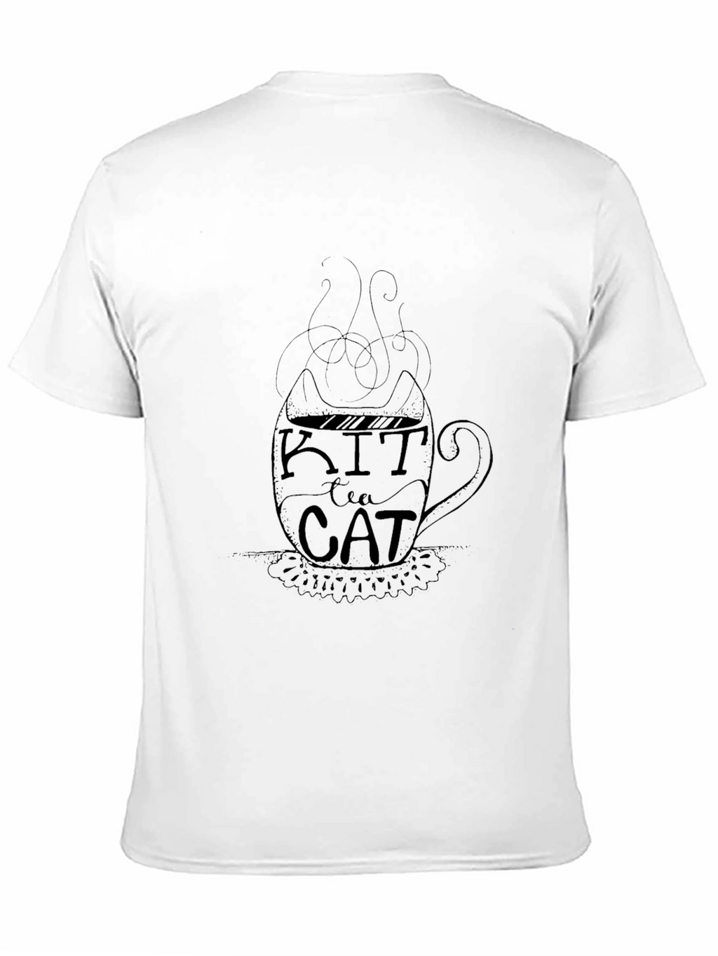 Kit Tea Cat Graphic T-Shirt - Black