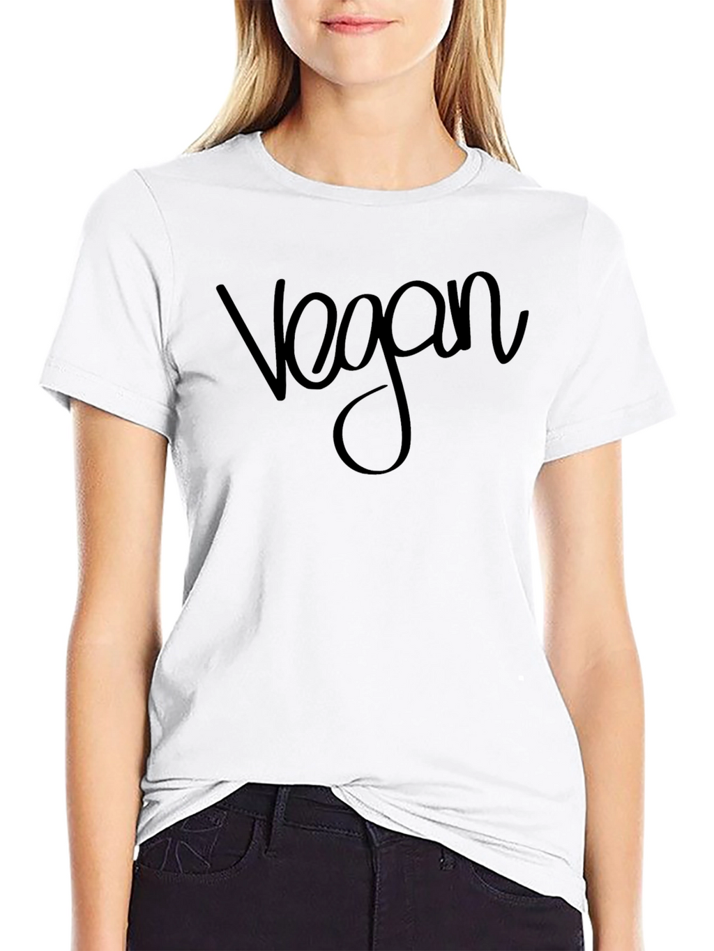 Vegan T-Shirt - Black Crew Neck