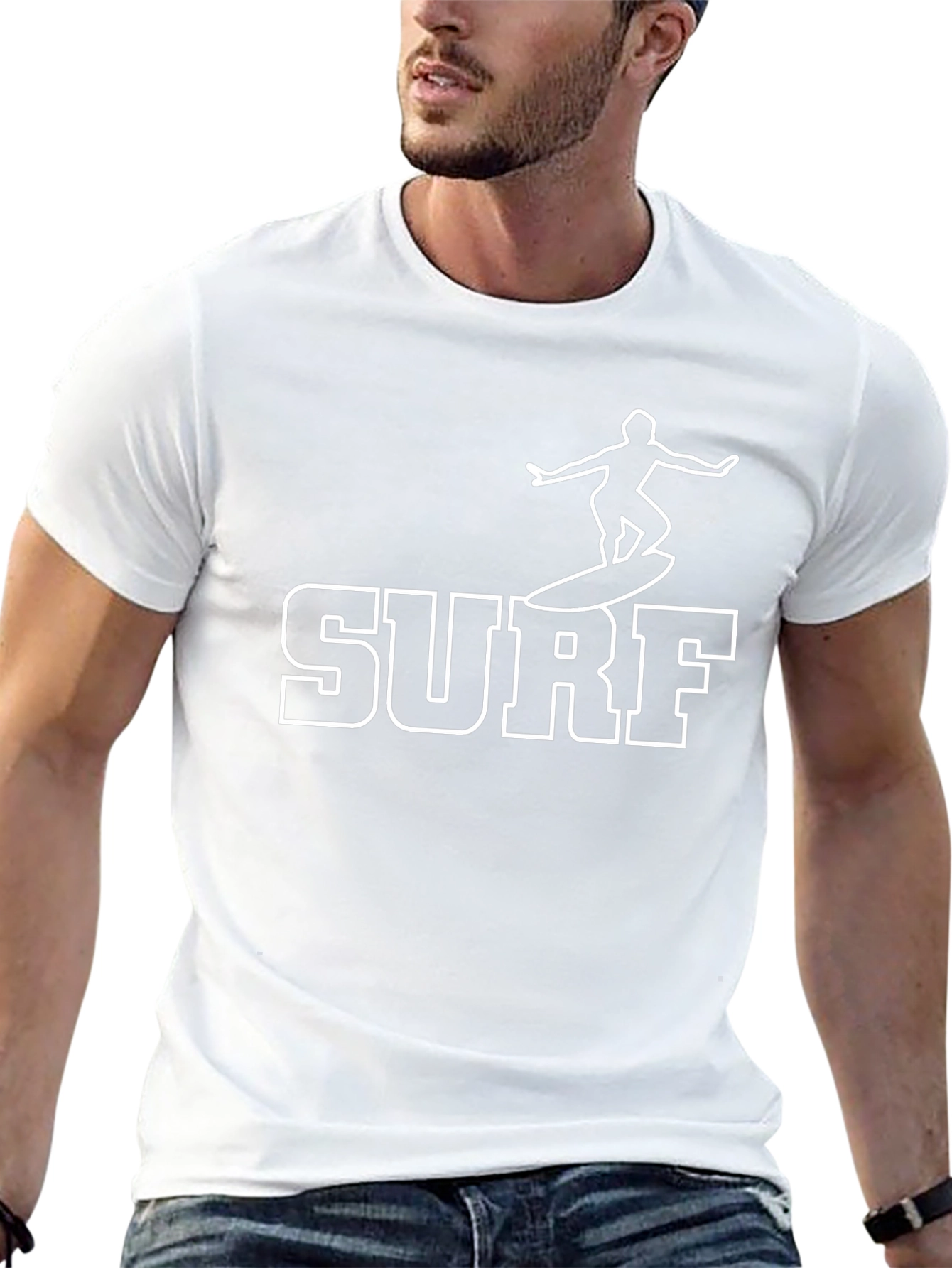 Surf Graphic T-Shirt - Black Cotton Tee