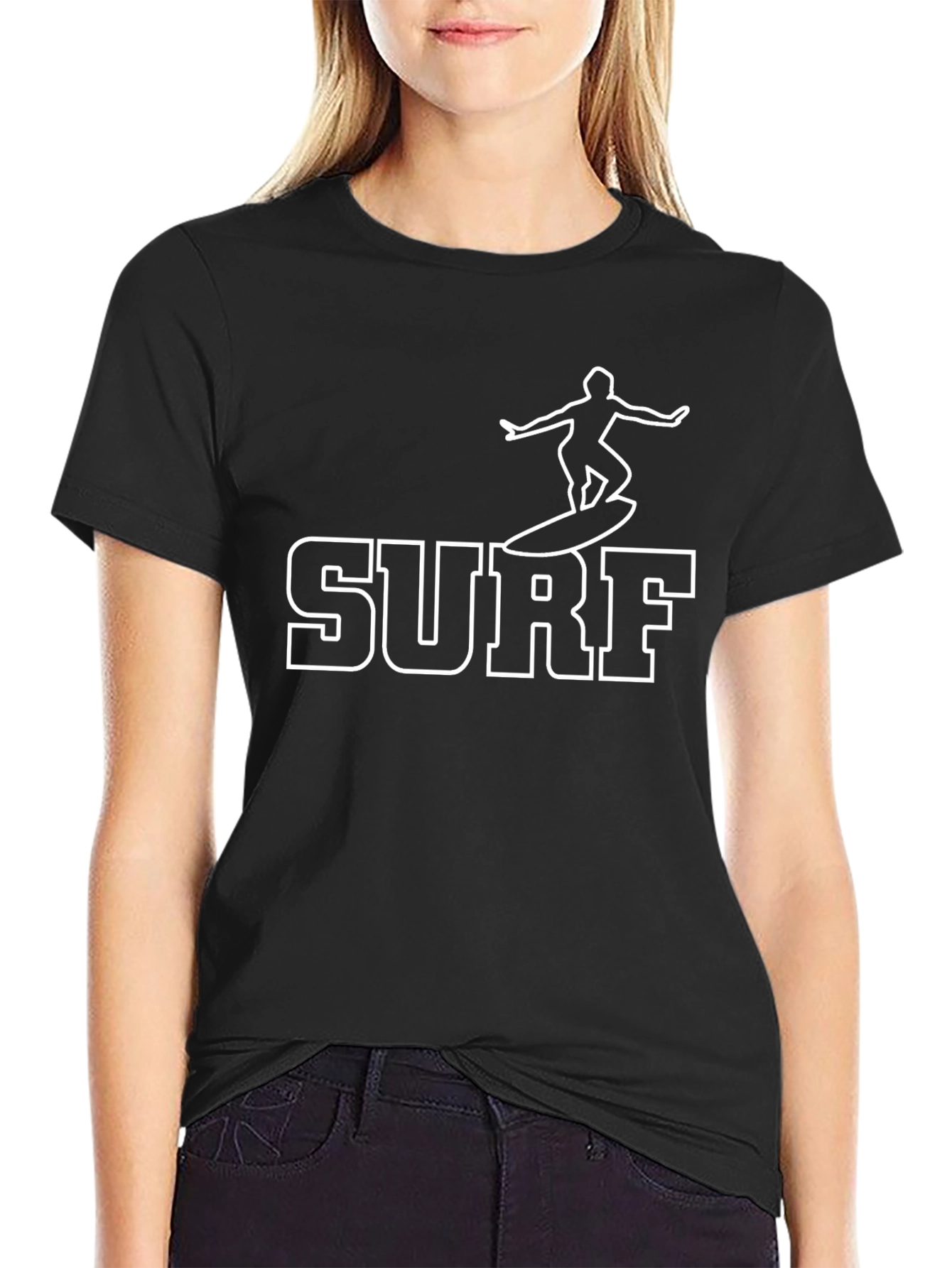 Surf Graphic T-Shirt - Black Cotton Tee