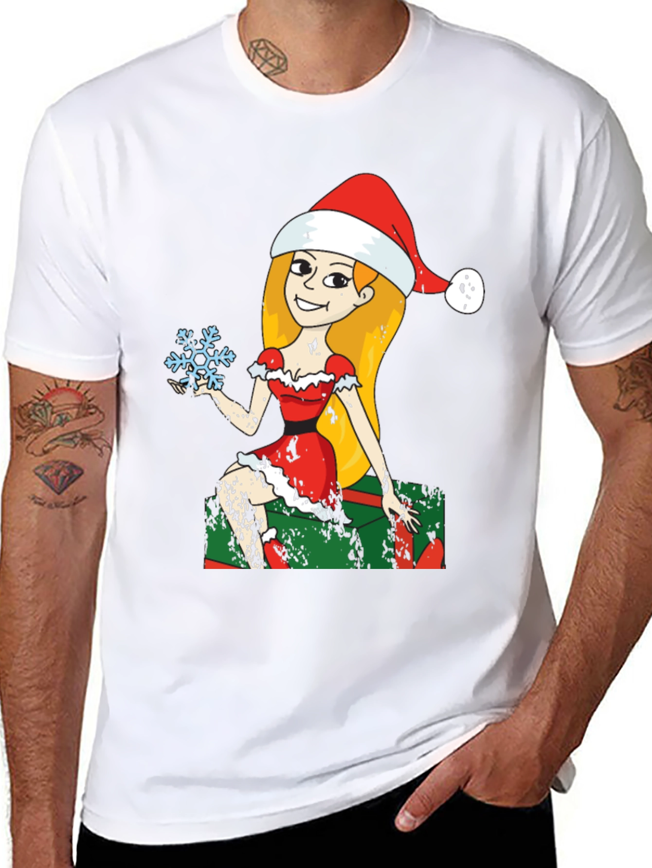 Christmas Elf Snowflake Graphic Tee