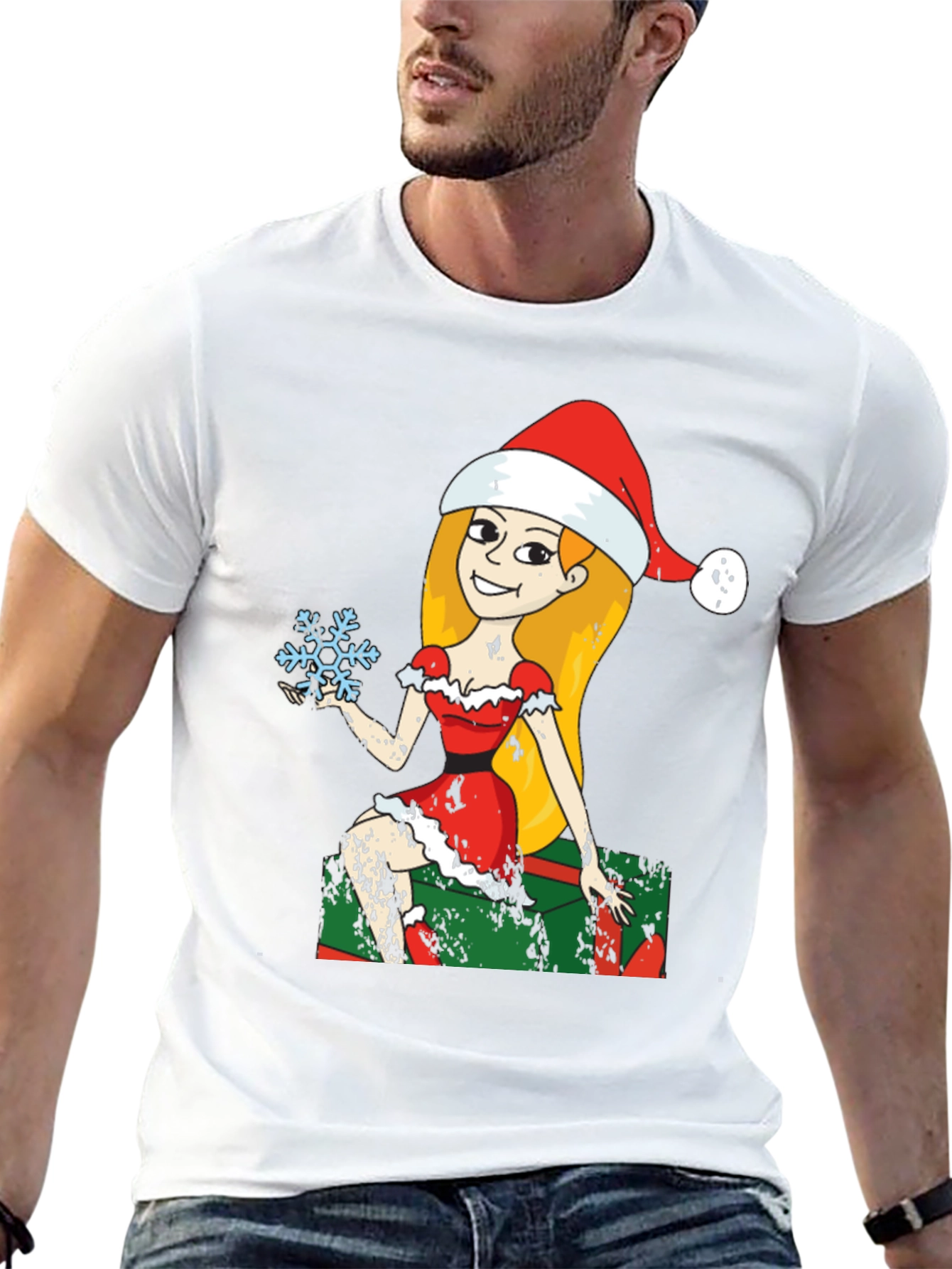 Christmas Elf Snowflake Graphic Tee
