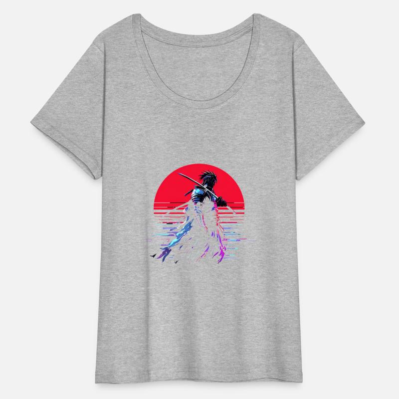 Cyberpunk Samurai Warrior Under Neon Moon