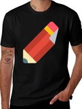 Pencil Graphic Black T-Shirt