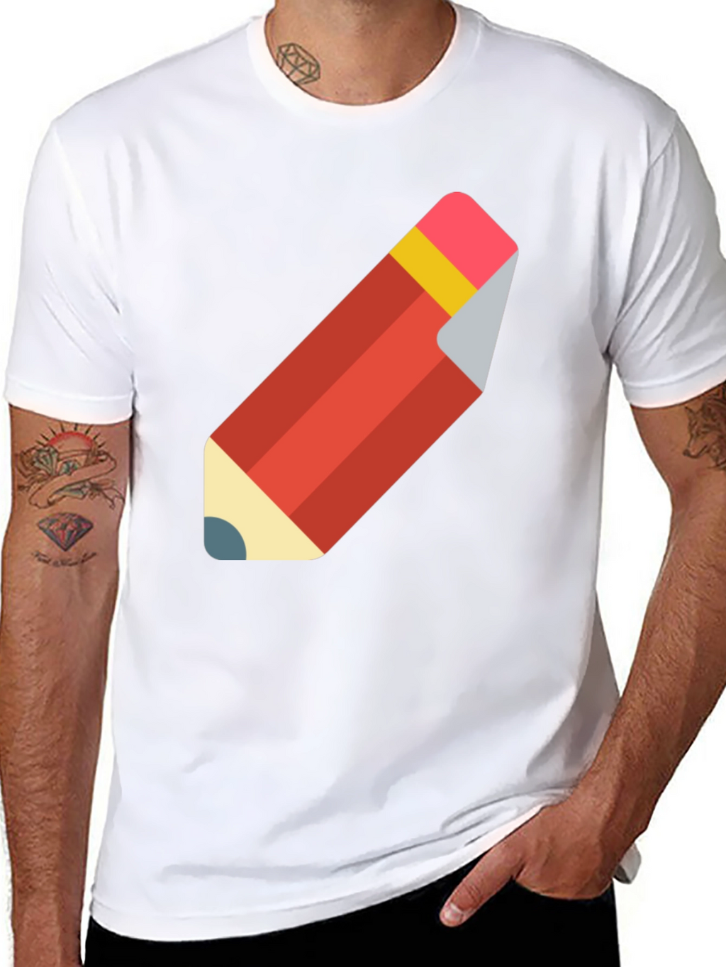 Pencil Graphic Black T-Shirt