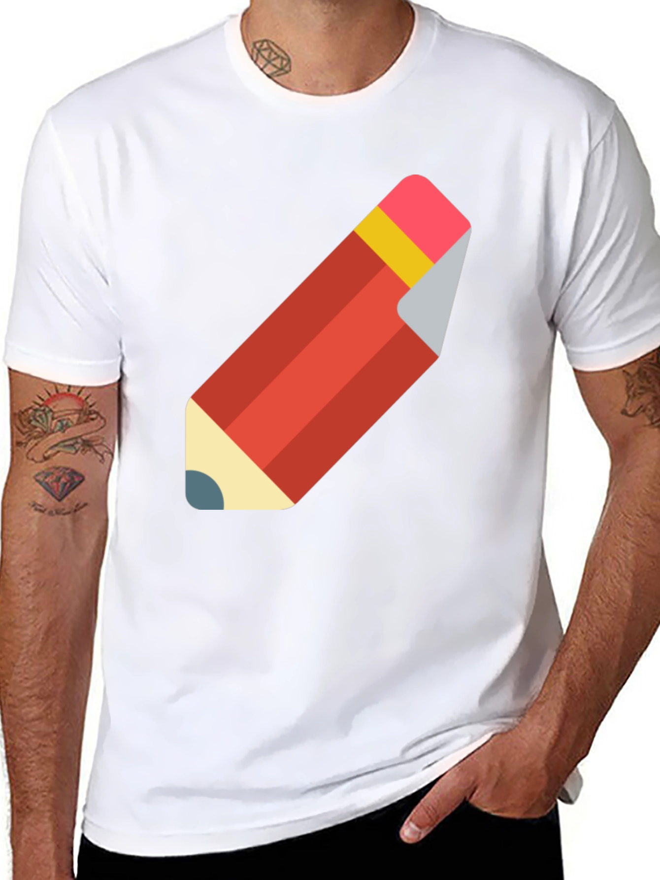 Pencil Graphic Black T-Shirt