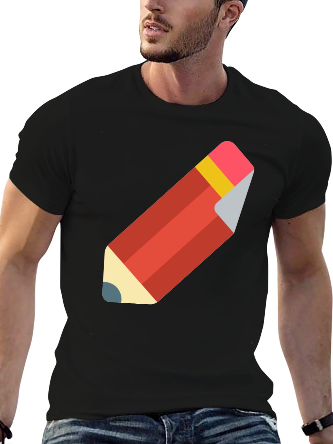 Pencil Graphic Black T-Shirt